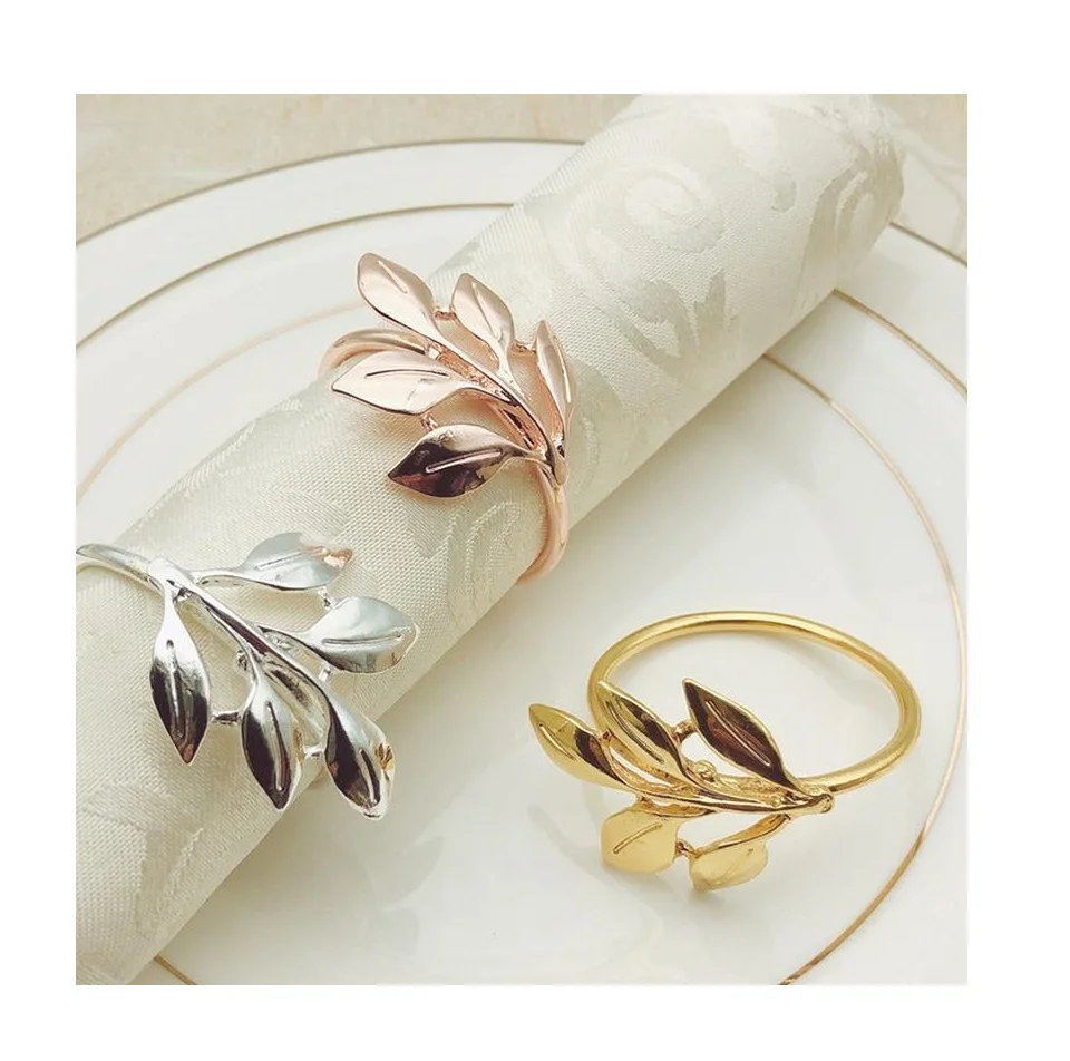 Handmade Decorations Metal Napkin Rings Set of 06  for Weddings Dinner Parties or Every Day Dining Decorated