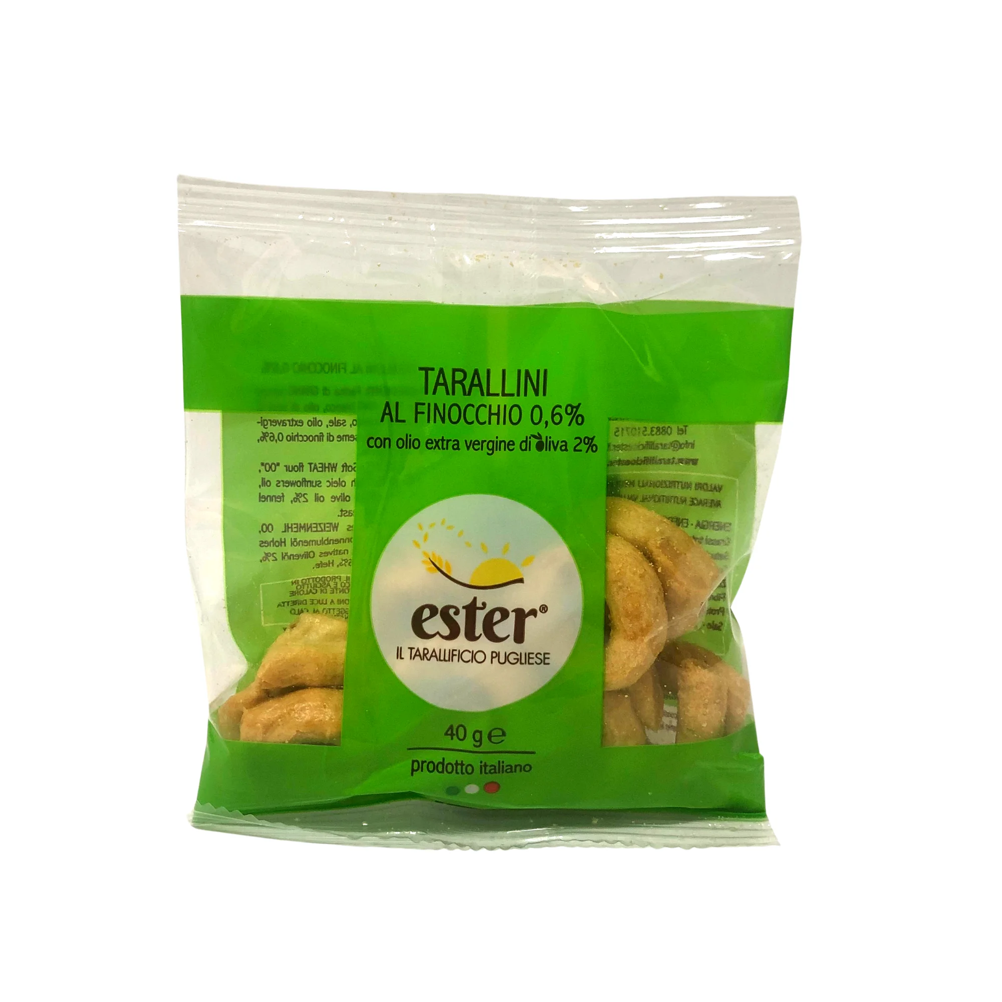 Traditional Apulian Tarallini Ester with Fennel Seeds and Extra Virgin Olive Oil for Ho.re.Ca, outdoor consumption, snack 40g