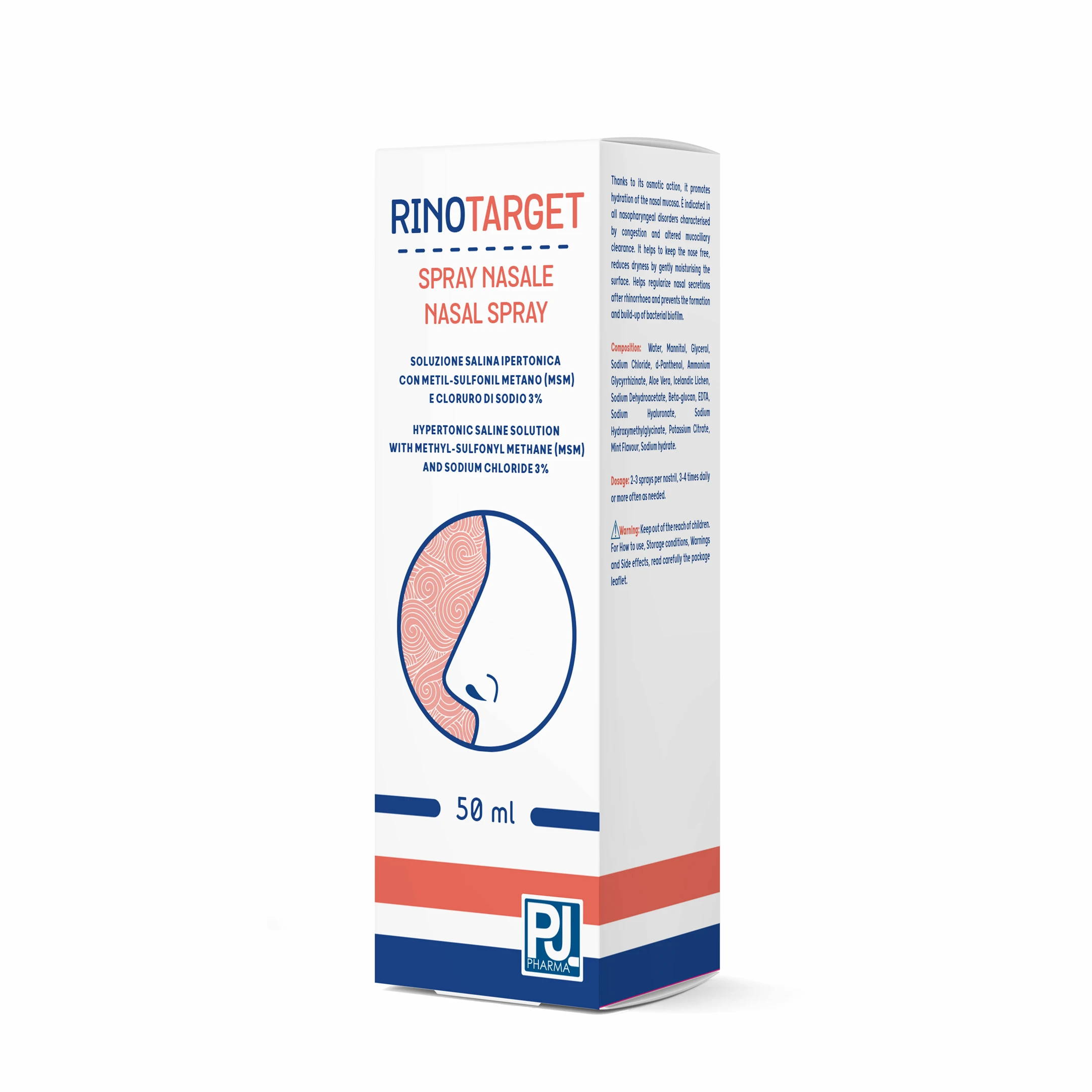 Gruppo farmaImpresa (PJPHARMA) HOT SELLING MEDICAL DEVICE HYPERTONIC SALINE SOLUTION WITH MSM FOR RHINORRHOEA RINOTARGET