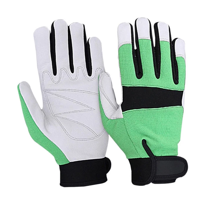 Newest Design Top Sale Leather Mechanic Gloves Working Safety Industrial Mechanical Gloves