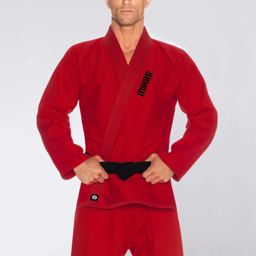 Manufacturer 100% cotton martial arts wear kimono jiu jitsu judo uniform gi student white/blue/red customized color