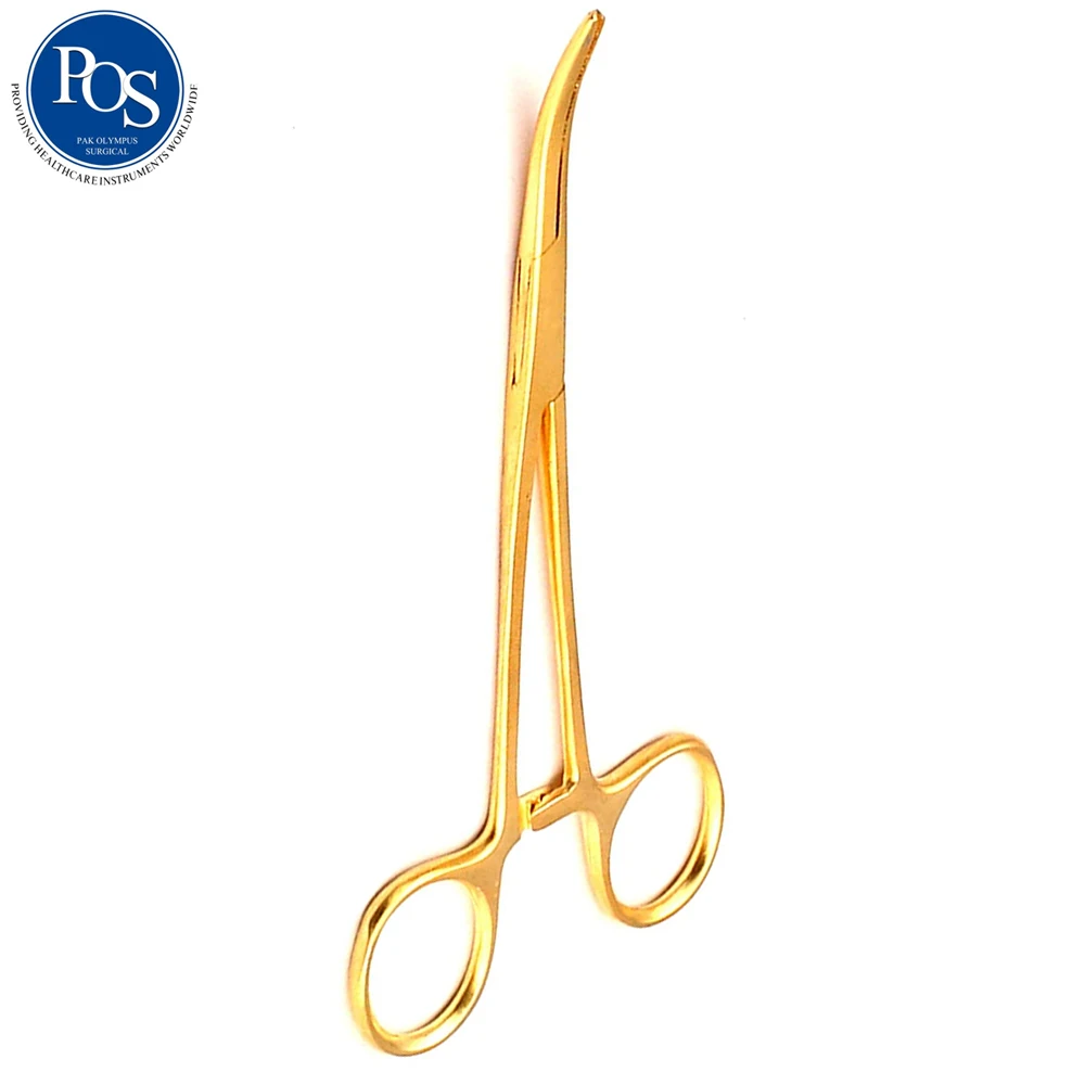 
Gold Kelly Hemostatic Forceps 15cm Curved Dental General Surgery Forceps/2021 Custom Logo Crile Artery Forceps 