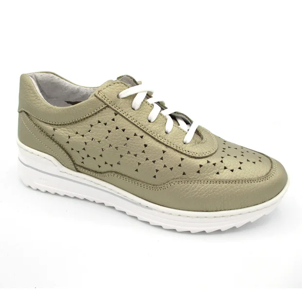 
Handstitched with removable insole and pu sole Leather Womens Sneakers 