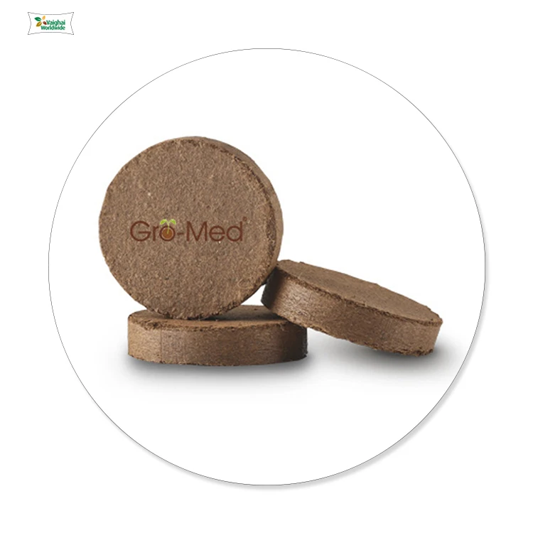 Gro-Med Coco Peat Discs | Manufacturer of 100% Eco-friendly Coco Coir Discs at Market Price.