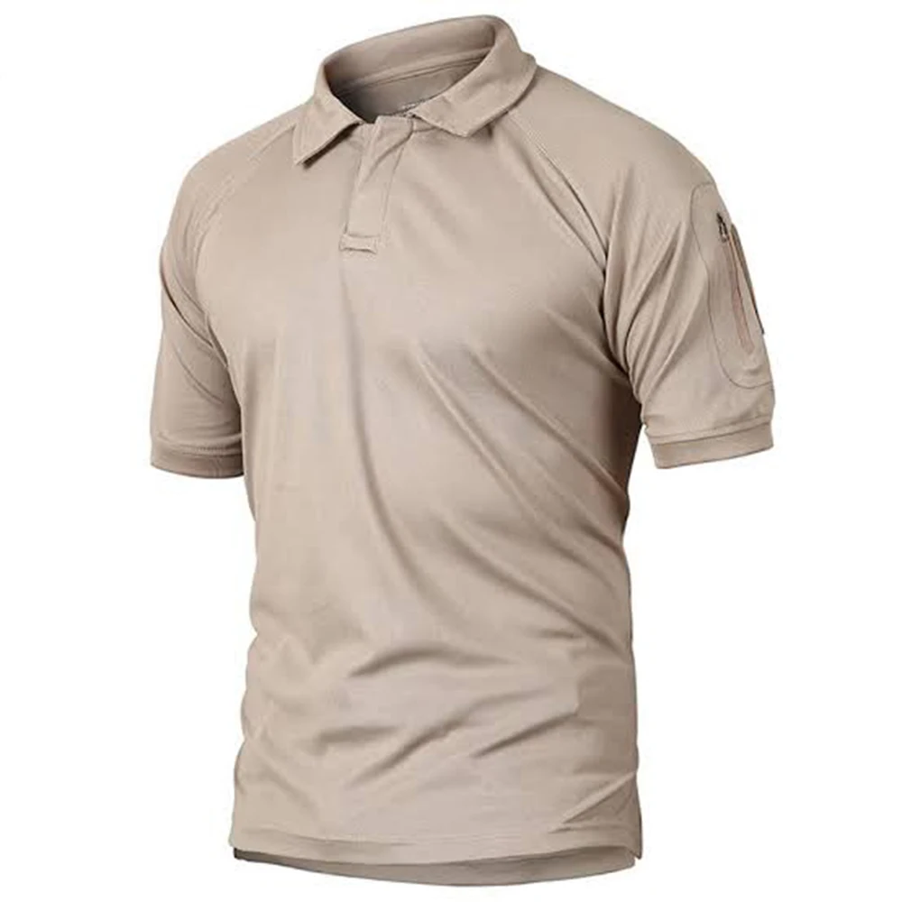 Solid Plane Grey Men Tactical Polo T Shirts Soft Cotton Made