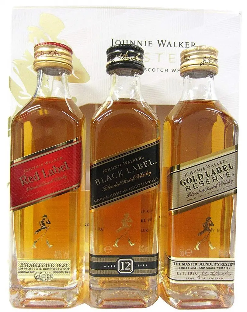 40% Alcohol Mixed Peels Wood Smoke Notes Winter Spice Treacle Nose Black Label Whisky Miniature 50ml