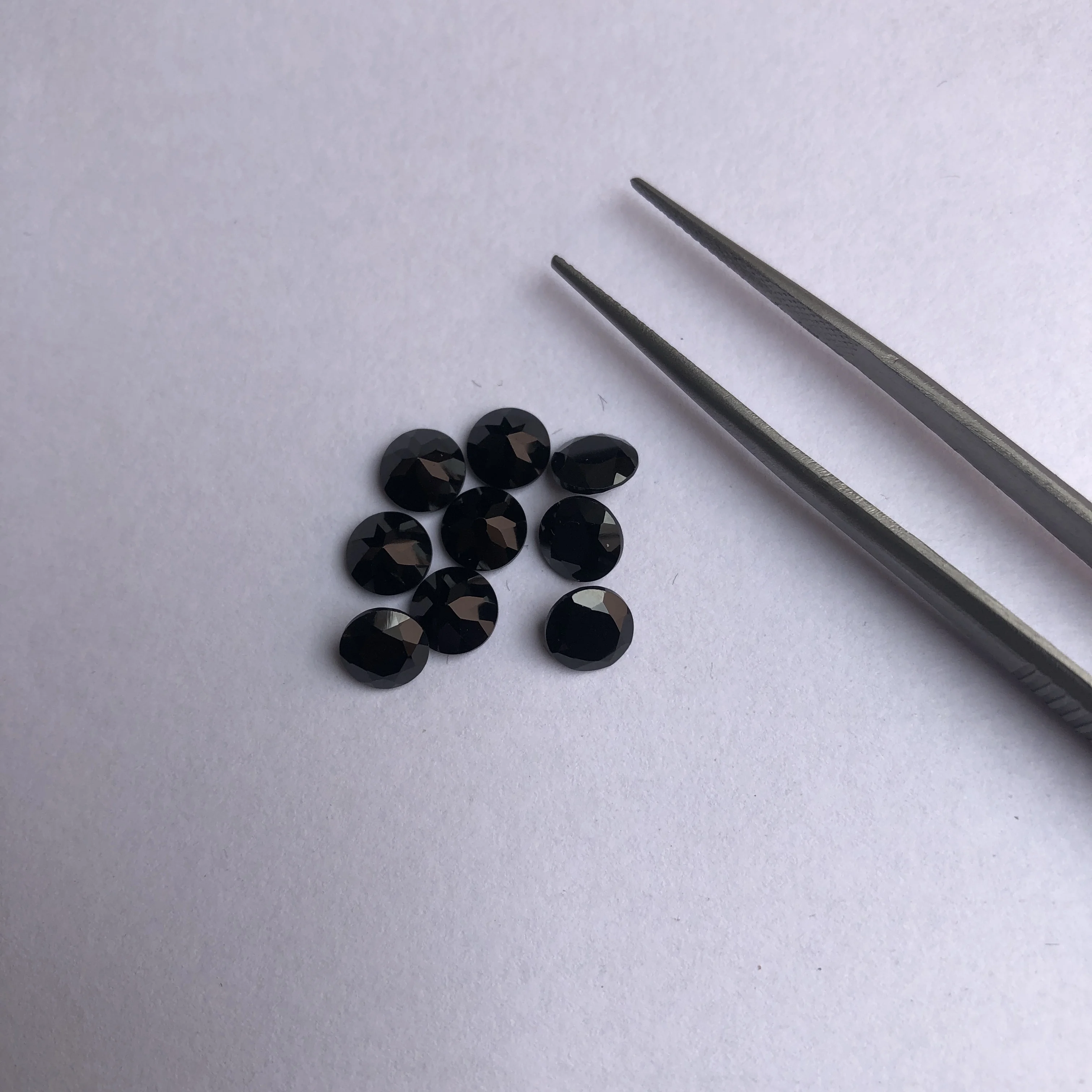 3.5mm Natural Black Onyx Faceted Round Cut Loose Gemstone Calibrated Buy Online Factory Price for Jewelry Making Online Supplier