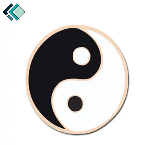 
China Style Yingyang Symbol Metal Badges Brooches Fish Cat Wolf Black and White Lapel Pins Custom Hard Enamel Badges 