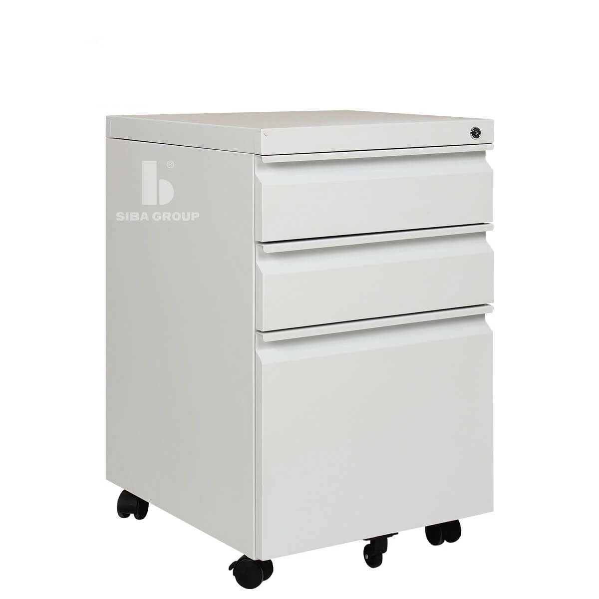 High Quality 3 Drawer Steel Office Use White Metal File Storage Mobile Pedestal Cabinet