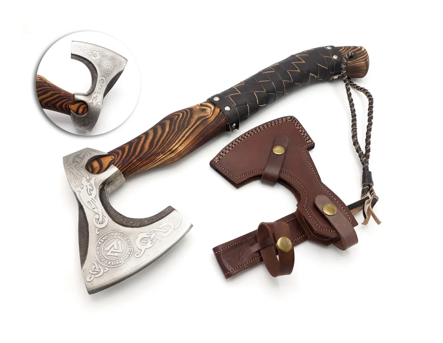 1095 High Carbon Steel Embossed Head Axe