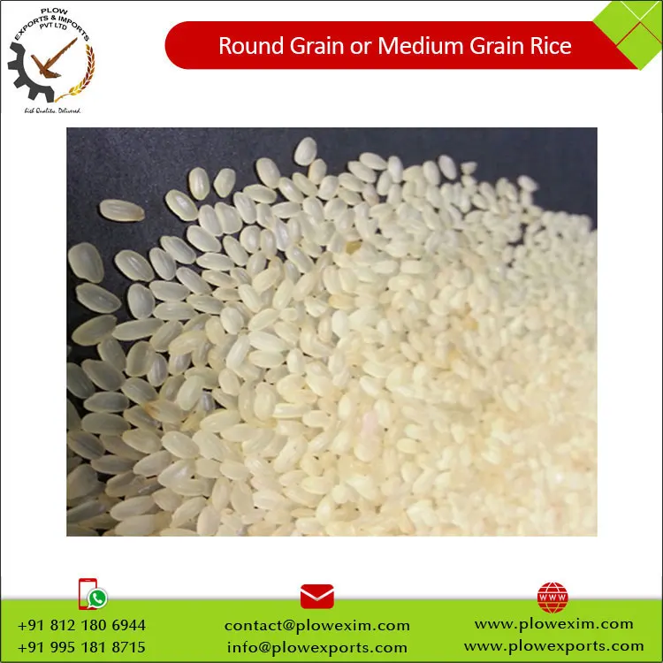 Round Grain or Medium Grain Parbolied Rice 5% Broken Round Rice at Market Price