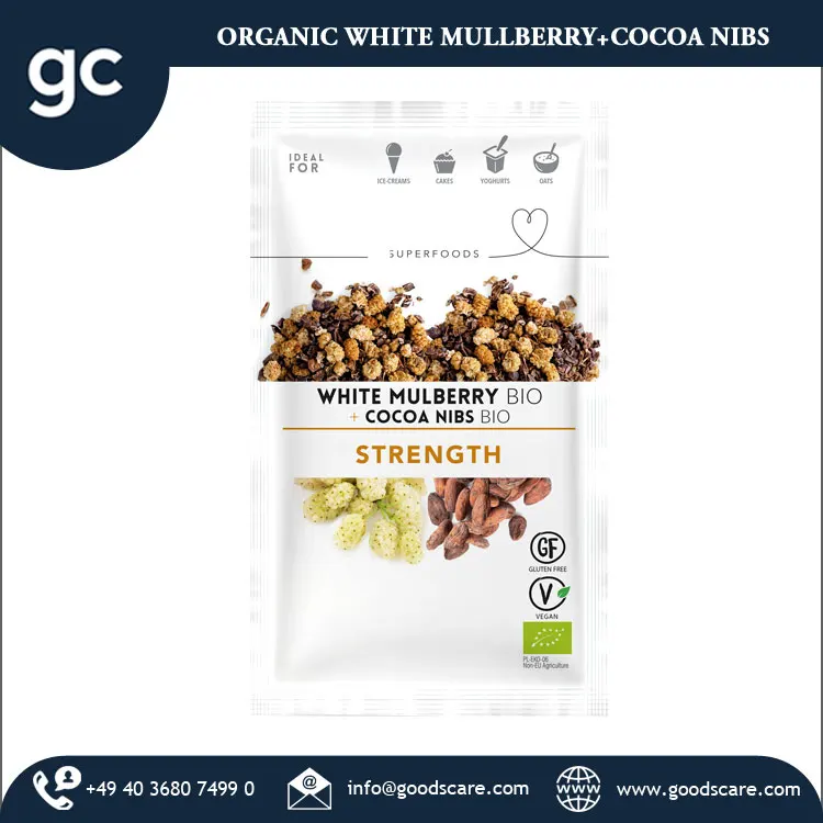 Made in Germany Contract Manufacturing Private Label Good Quality Hot Selling Organic White Mulberry+Cocoa Nibs
