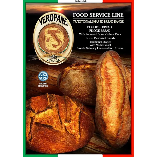 Сделано в Италии, запеченный замороженный хлеб для гурманов, 1 кг, круглая семена пшеницы, хлеб для поставщика