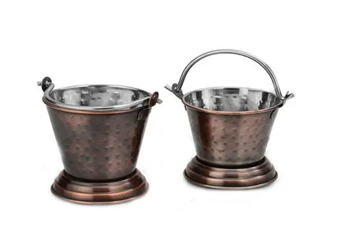 Steel Copper Stainless Steel Curry Serveware Buckets for Home Restaurant Hotel and Catering Ware 500ML 700ML 1200ML