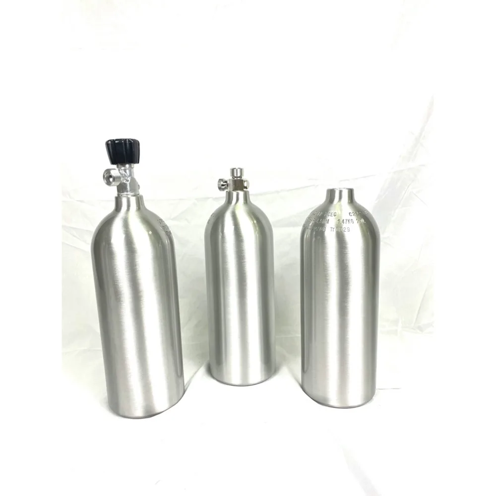 Hot sale high pressure 2L aluminum co2 cylinder aquarium with G5/8 on/off valve