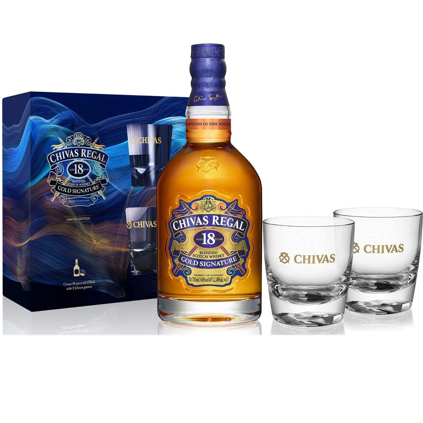 
Regal 18YO Blue Label Whisky With Malts and Grains Primary Ingredient and 40% Alcohol Content 