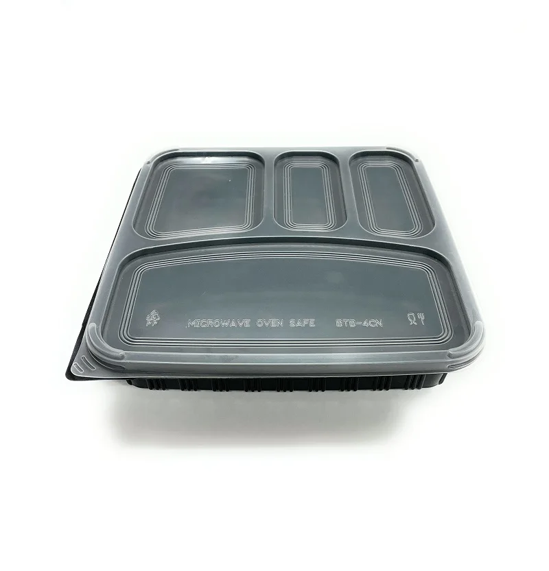 Wholesale 4 Compartment Food Grade PP Plastic Bento Box Take away Lunch Box