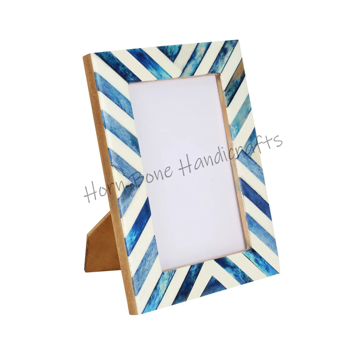 High Quality Bone Inlay Photo Frame White and Blue Bone Inlays Picture Frame For Home Decoration Indigo & Ivory Photo Frame