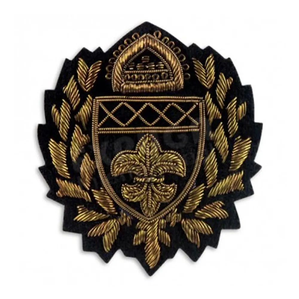 Premium Quality Military Crests Badges High Quality Gold Blazer Badges Crest