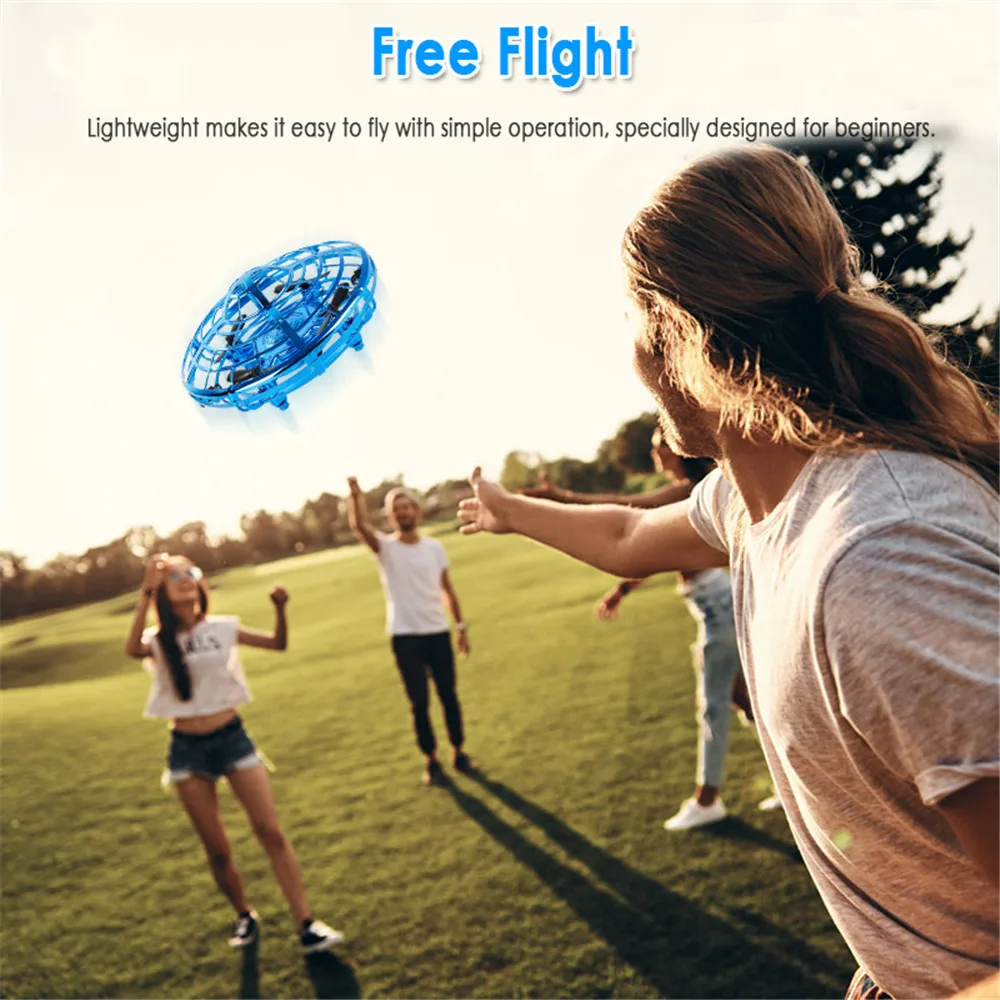 Kids Christmas Birthday Gifts Magic Hand Flying UFO Drone LED Electric Toys Electronic Toy Mini Induction Drone UFO