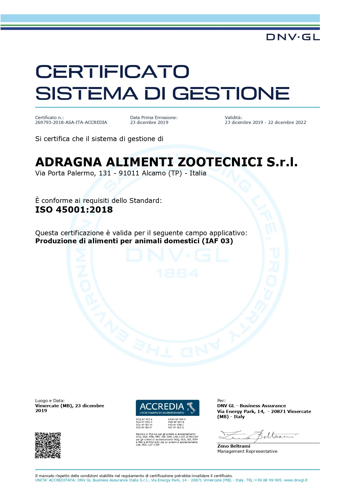 Italian Products Flavour Dry Dog Food Pork Citrus Suited for Large Adult Dogs 12kg