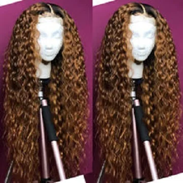 High Quality Heat Resistant Indian Human Hair Vendors Long Curly Human Hair Wigs