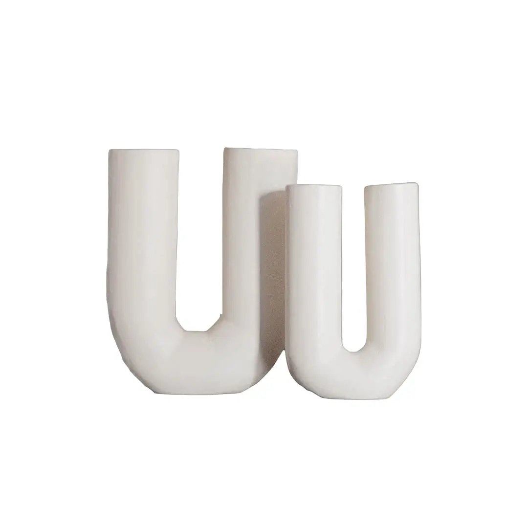 
U shape Flower Vase for Table Decoration indoor Home decor indoor Planter Pot Flower Metal vase for Table Top Decor 