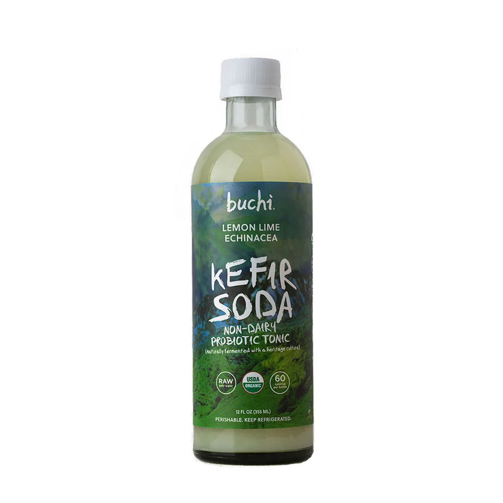 Buchi Kefir 6/12oz Lemon Lime Echinacea Organic Kefir Soda Non Dairy Probiotic Tonic Premium Quality