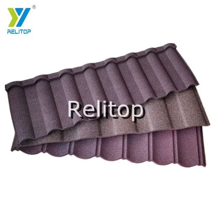 Multicolour Stone Coated Metal Roof Tiles Free Charge Small Cutting Samples From Relitop Factory