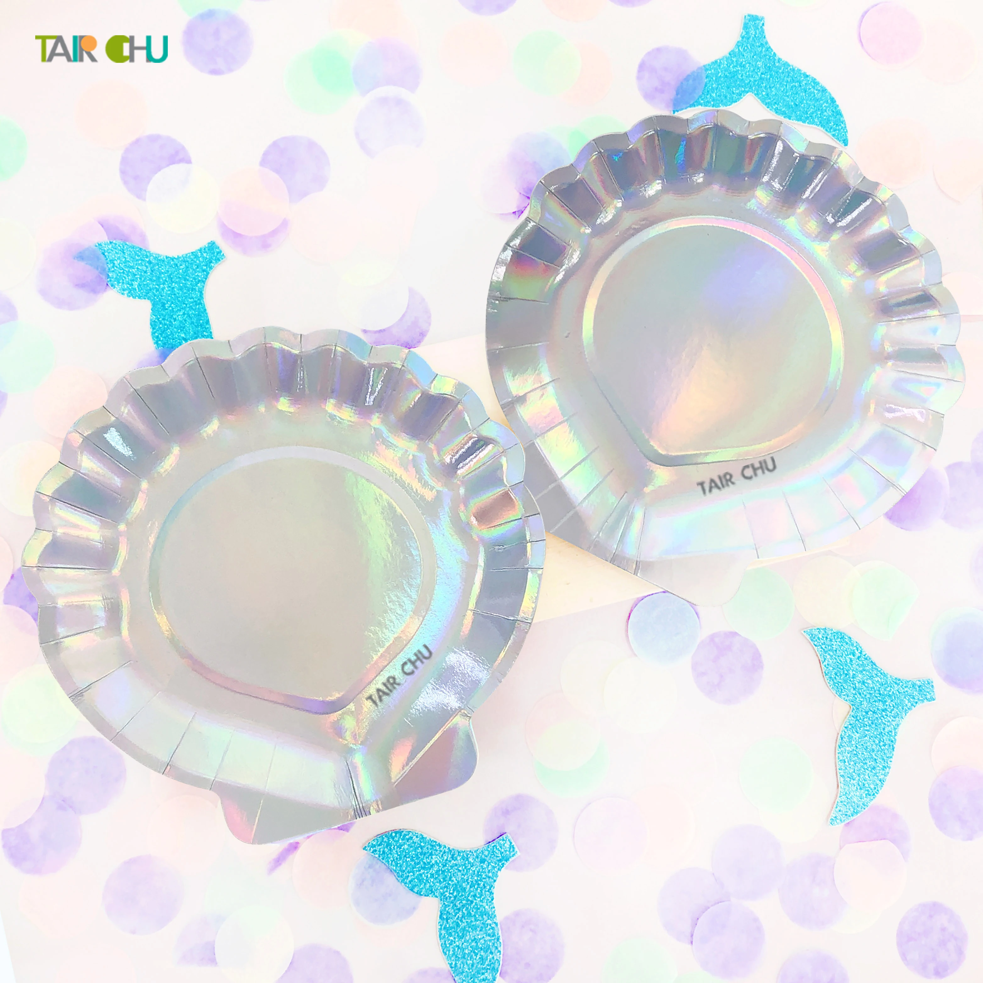 Wholesales Birthday theme Decorations Iridescent Plate Set