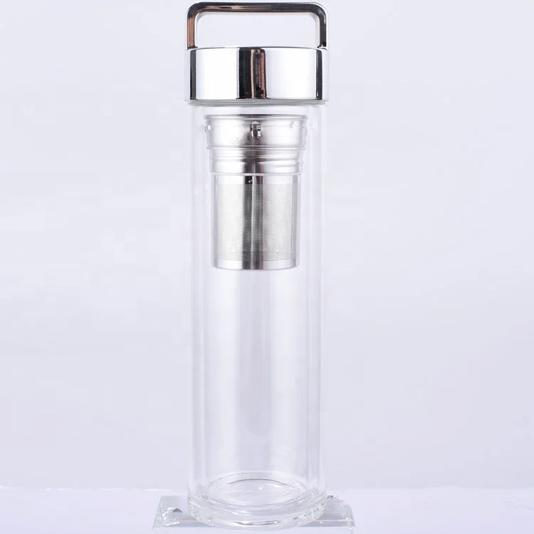 Fashion Graffiti Glass Water Bottle 1000ml Adult Sport Large Capacity Transparent Space Cup Portable Tea Strainer Filter Bottle