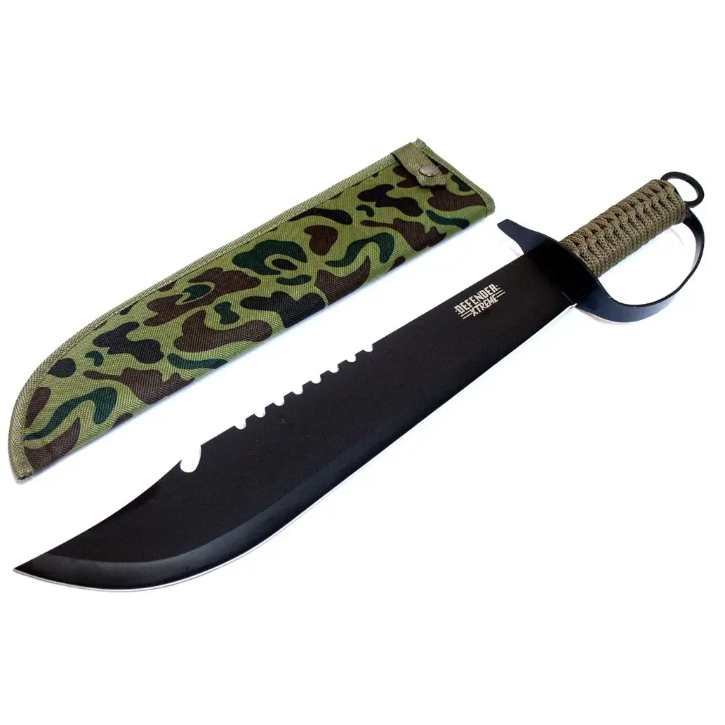 
 Охотничий Меч Machete 19 дюймов с коричневой ручкой и футляром  
