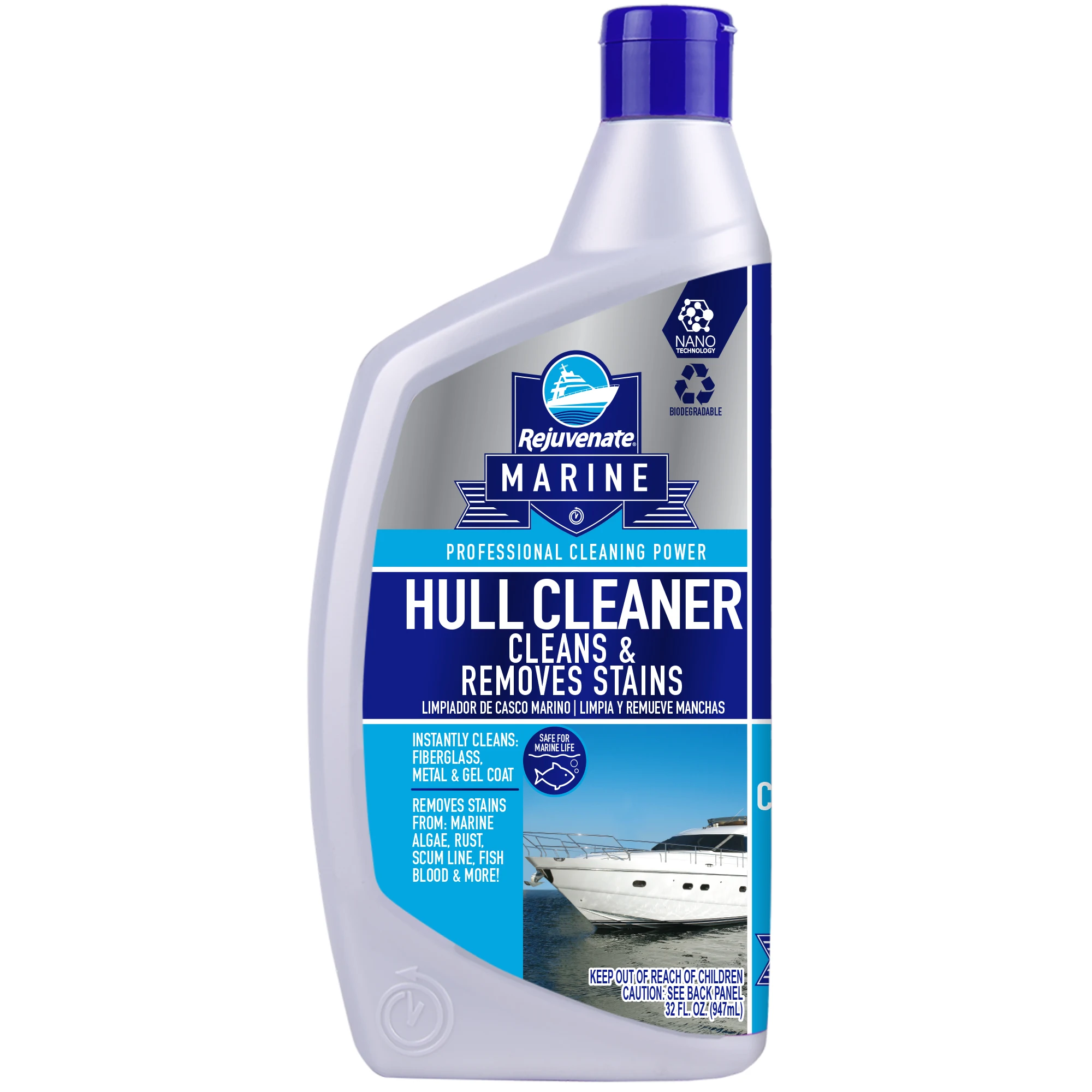 Remove Marine Algae Rust Reducing Potential Drag On Ship 32Oz RM-32HC Rejuvenate Marine Hull Cleaner