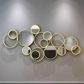 
 METAL ART 3D MIRROR CIRCLE WALL STICKER HOME WALL ROOM DECORE METAL WALL SCULPTURE DECORATIVE ROUND MIRROR FRAME  