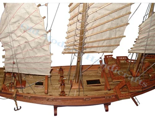 High Quality Wooden Model Boat Chinese Pirate Junk Medium