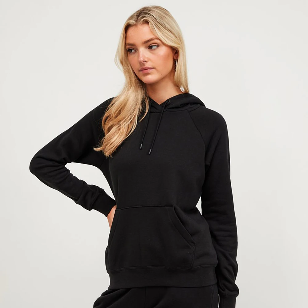Women sportswear high quality athletic custom raglan sleeve hoodie plain solid color custom logo running training hoodies