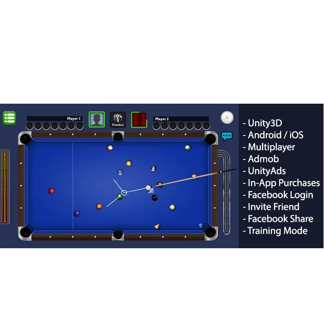 Billiards Multiplayer -  8 Ball Pool clone Unity Best Sports Game App Development Company In India | USA | Canada | UK