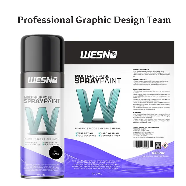 High Quality Light Yellow Grey WESNO  Spray Paint Car Paint 400ml Spray Paint