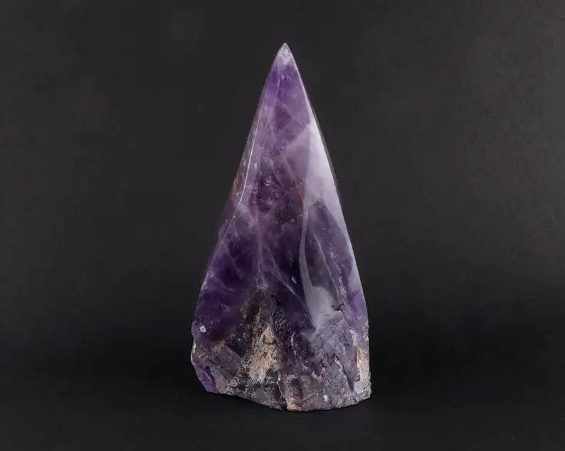 BEAUTIFUL AMETHYST NATURAL CRYSTAL POINT / SEMI POLISHED AMETHYST POINT TOWER / PREMIUM QUALITY LARGE AMETHYST RAW CRYSTAL POINT