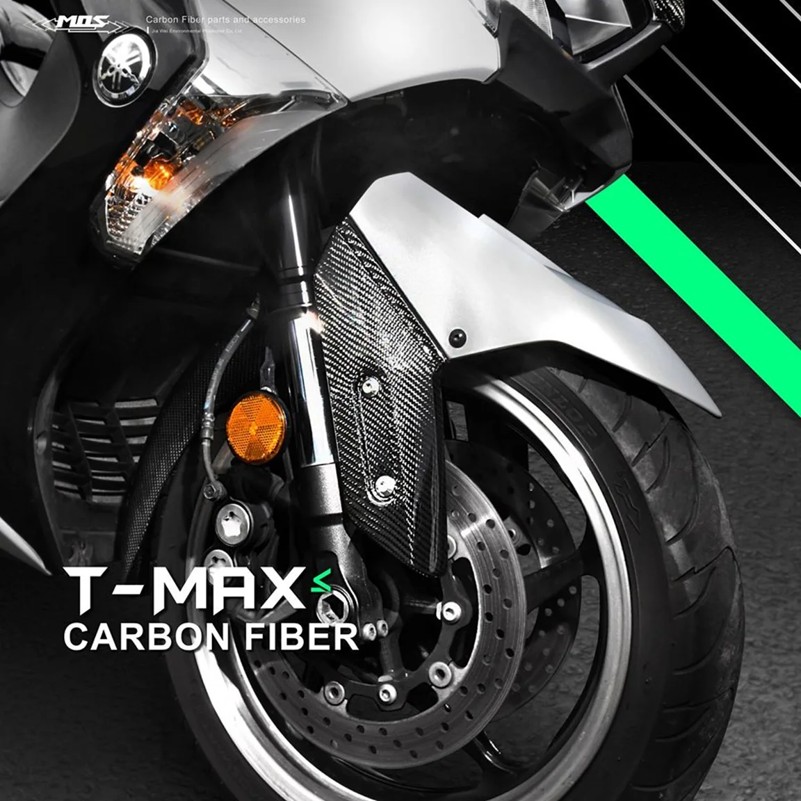 Переднее боковое крыло MOS из углеродного волокна обшивки для мотоцикла Yamaha TMAX 530 2017 2018 2019 / 560 2020
