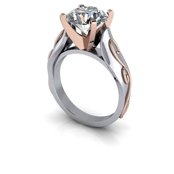 Classy design Trendy design moissanite colorless diamond DEF Certified solitaire ring 10k/14k Low price worldwide delivery