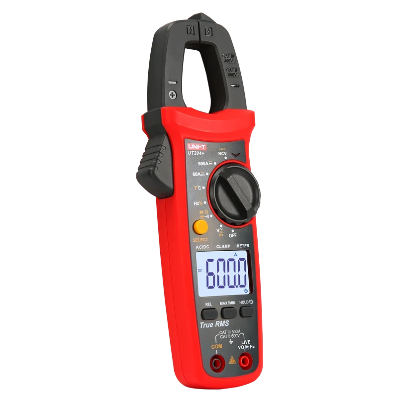 UNI-T UT204+ 600A Digital Clamp Meter True RMS AC/DC Current 600A AC/DC Voltage 600V Clamp Tester