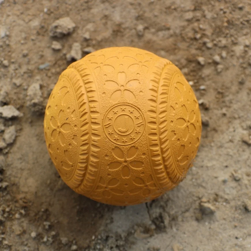 Rubber baseball ball J Earth yellow