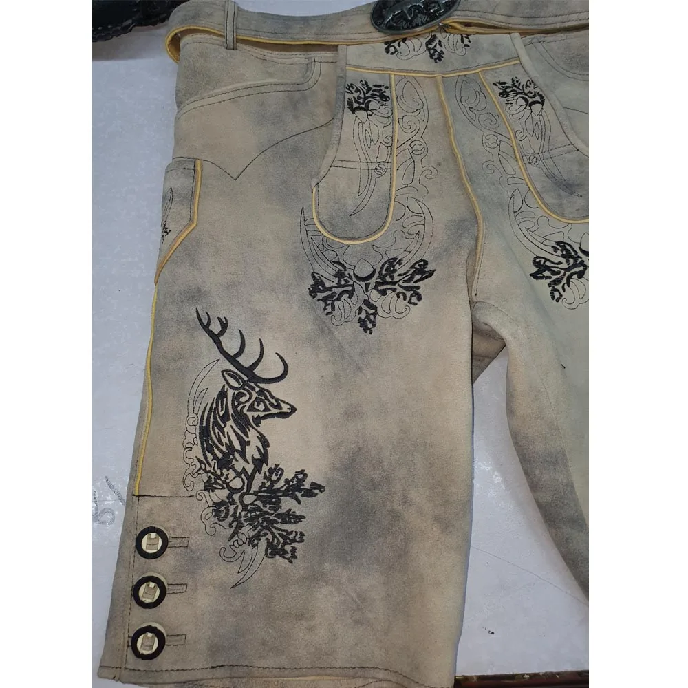 
German outfit Trachten Wears / Oktoberfest Lederhosen / Kurze Lederhose / Bavarian Shorts / Pants 