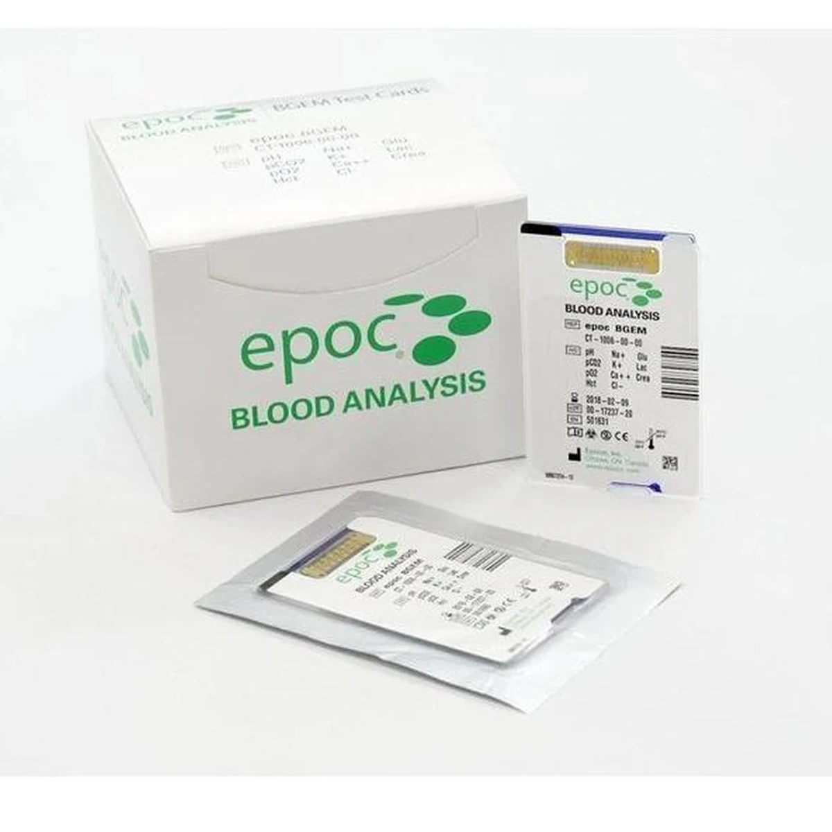 
Epoc Siemens Alere BGEM test card for Blood Analysis System point-of-care BGEM testing 