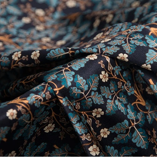 
Printed satin silk fabric 100% silk fabric with custom print 