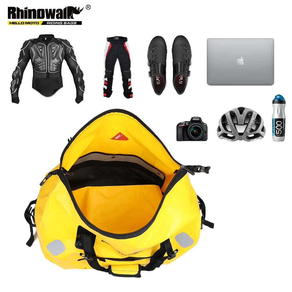 Rhinowalk 65L Waterproof Motorcycle Bag Tank Motorbike Tank Motorbike Duffle Rear Bag saddle duffel tail bag for motorcycle