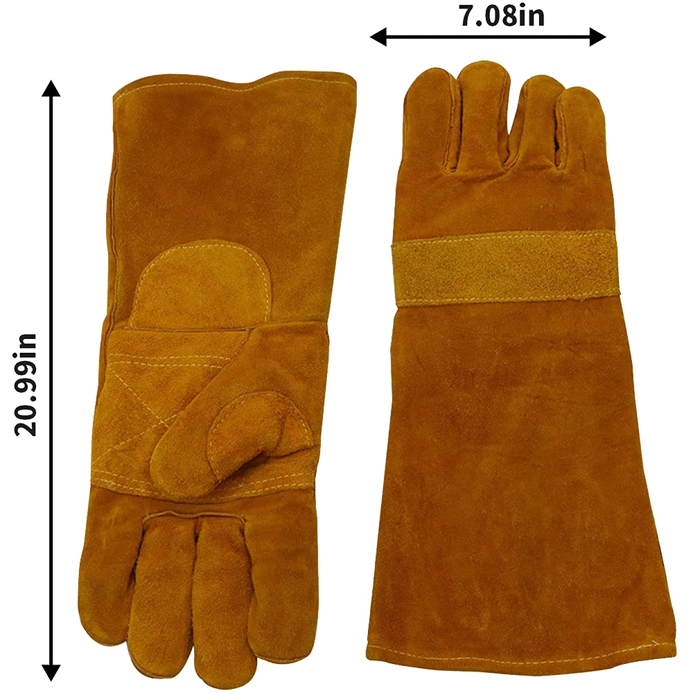 Duty Work Welding Cowhide Welding Gloves high protection heat Resistance TIG Weld gloves Cuff for Extra Protection