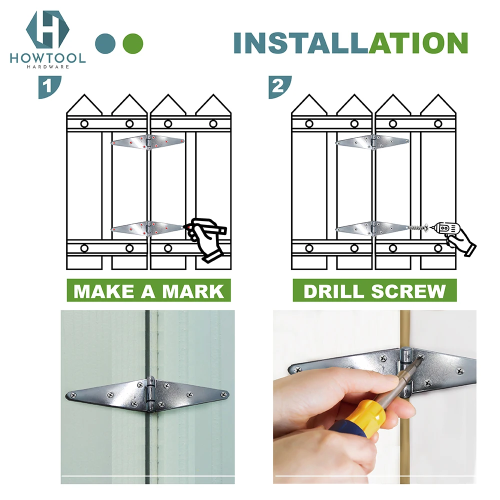  Сверхмощный 8 дюймов оцинкованная широкий монтажа поверхности латунь плотно контактный дверные петли