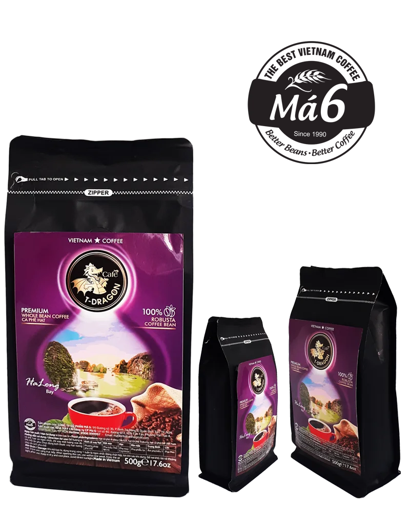 24 months Shelf life Vietnam Coffee Roast Sugar Free CAFE  T-DRAGON - PREMIUM WHOLE BEAN - ROBUSTA COFFEE BEAN